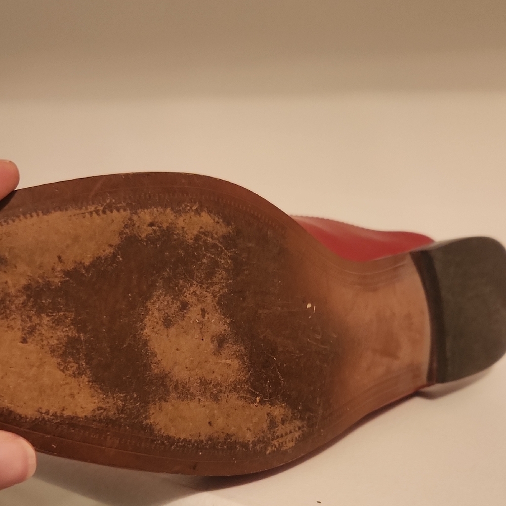 Sam Edelman Red Leather Mules For Women - Picture 9 of 12